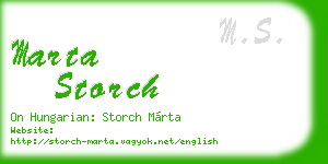 marta storch business card